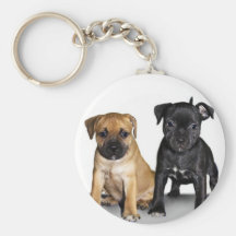 Staffordshire bull terrier puppies keychains