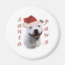 Staffordshire Bull Terrier Santa Paws Refrigerator Magnet