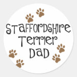 Staffordshire Terrier Dad Round Stickers