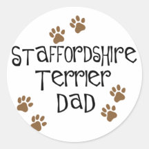 Staffordshire Terrier Dad Round Stickers