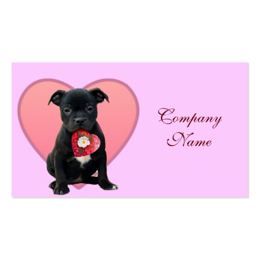 Stafforshire bull terrier puppy business card templates