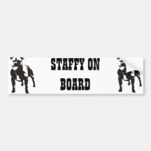 Staffy on Board Bumper Sticker