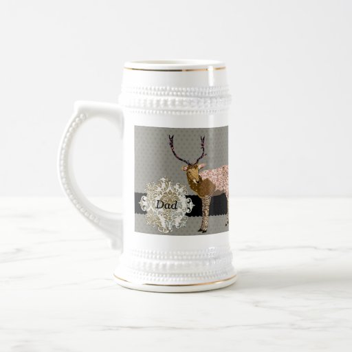 Stag Dad Silver & Gold Stein Mug