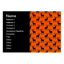 Stag Deer on Bright Orange Business Card Template