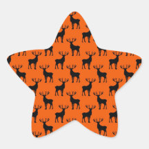 Stag Deer on Bright Orange Stickers