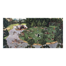 Stag Hunt Of The Elector Frederick The Wise By Cra Photo Greeting Card