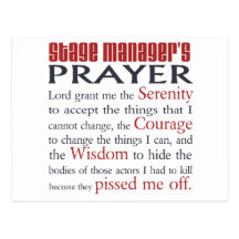 Stage Manager's Prayer Postcard