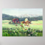 STAGECOACH & FLOWERS by SHARON SHARPE Print