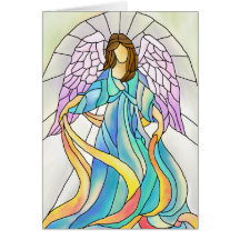Stained Glass Angel Greeting Cards