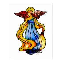 Stained Glass Angel Postcards