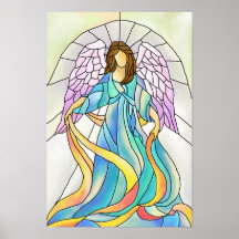 Stained Glass Angel Print