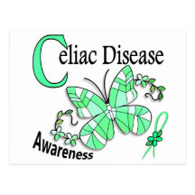 Stained Glass Butterfly 2 Celiac Disease Postcard