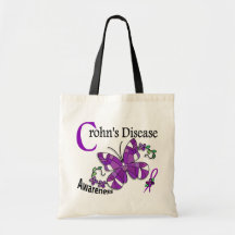 Stained Glass Butterfly 2 Crohn's Disease Bag