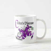 Stained Glass Butterfly 2 Crohn's Disease Mugs