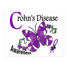 Stained Glass Butterfly 2 Crohn's Disease Postcards