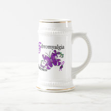 Stained Glass Butterfly 2 Fibromyalgia Coffee Mugs