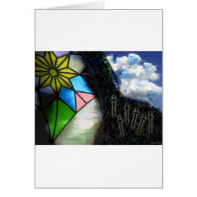 stained glass dreams greeting card
