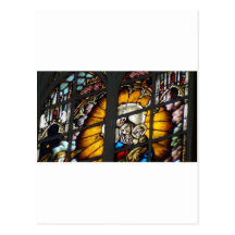 Stained Glass Jesus and Virgin Mary Postcard