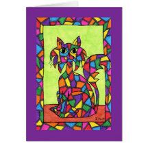 Stained Glass Kitty Cards