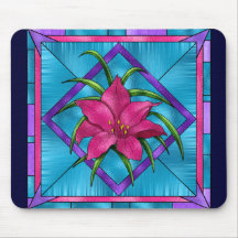 Stained Glass Lilly Mousemat