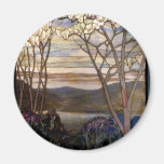 Stained glass scenery fridge magnet