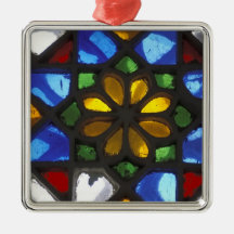 Stained glass window inside the National Ornament