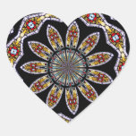 Stained Glass Window Kaleidoscope #1 Heart Sticker