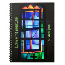 Stained Glass Window, Nazareth, Israel Spiral Notebook