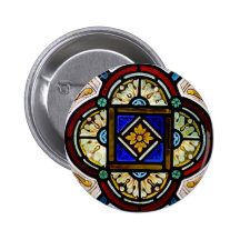 Stained Glass Window Pinback Buttons
