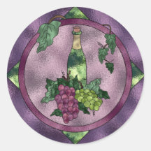 Stained Glass Wine Love Stickers