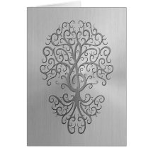 Stainless Steel Treble Clef Tree Greeting Card