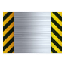 Stainless Steel with Hazard Stripes Custom Announcement