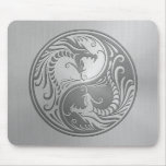 Stainless Steel Yin Yang Dragons Mouse Pad
