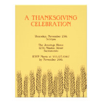 Stalks of wheats natural yellow field Thanksgiving invitations