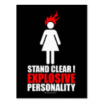 Stand clear! explosive personality post cards