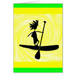 Stand Up Paddle Silhouette Design Card