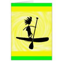 Stand Up Paddle Silhouette Design Card
