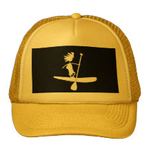 Stand Up Paddle Silhouette Design Mesh Hats
