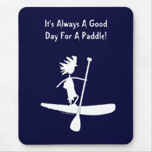 Stand Up Paddle Silhouette Design Mouse Mats