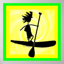 Stand Up Paddle Silhouette Design Poster