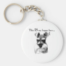 Standard Schnauzer Happy Face Keychain