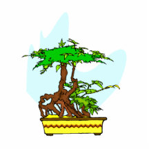 Standing On Root Bonsai Yellow Pot Acrylic Cut Outs