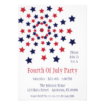 Star Firework Fourth Of July Invitations