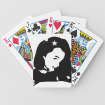 Star girl playing cards.
