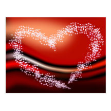 Star Heart on Red Postcard