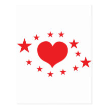 star hearts postcard