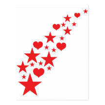 star hearts postcards