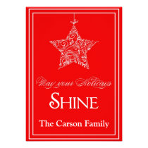 Star Holiday Card - Star Christmas Card invitations