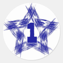 Star number ONE Round Sticker