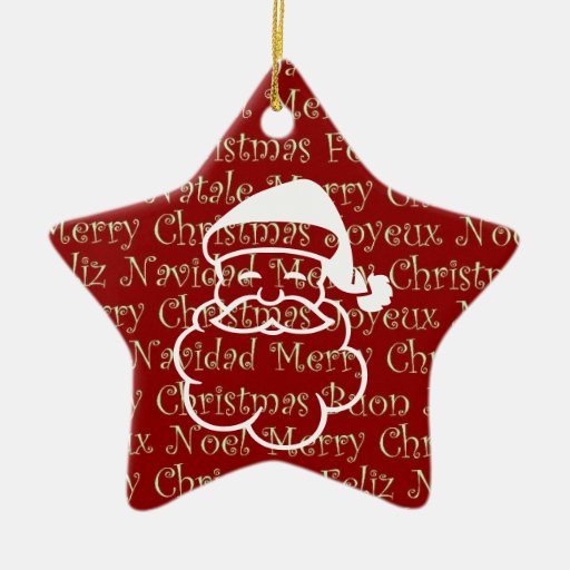 Star Ornament with Santa and Snowflake